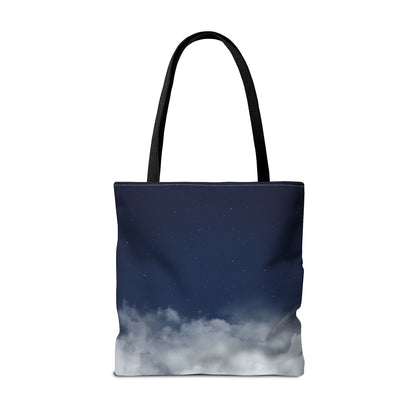 Night Sky Clouds Tote Bag | Starry Navy Ombre - TRV