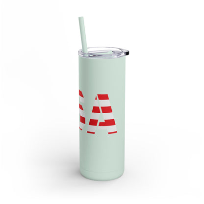 USA Flag Tumbler - 20oz Skinny Matte Drinkware, Travel Mug, Patriotic Gift, Fourth of July, Summer BBQ, Camping, Outdoor - TRV