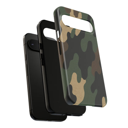 Rugged military green camo phone case by Printify offering durable protection for a smartphone.