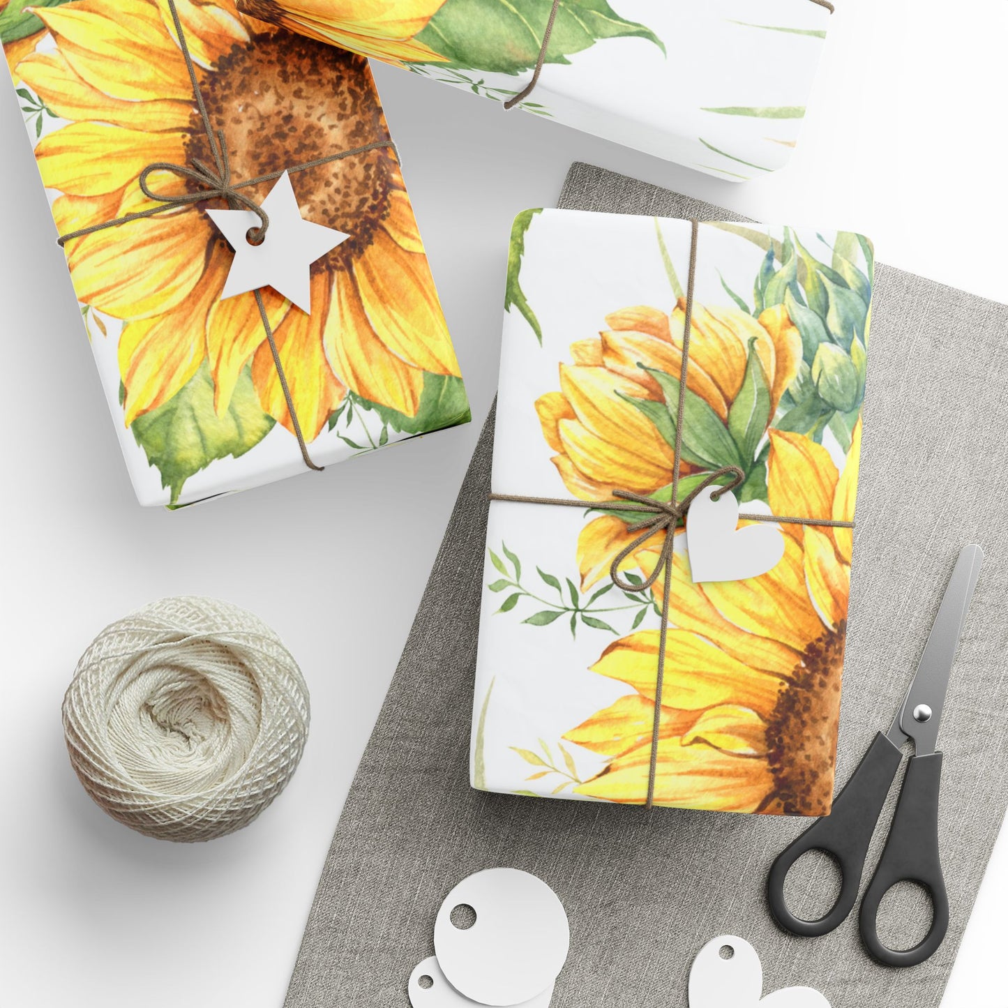 Sunflower Wrapping Paper Roll — Floral Gift Wrap for Birthdays, Mother's Day & Spring Celebrations