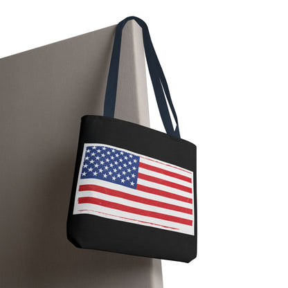 Patriotic Tote Bag, American Flag Carryall, Beach Bag, Reusable Shopping Tote, Independence Day Gift - TRV