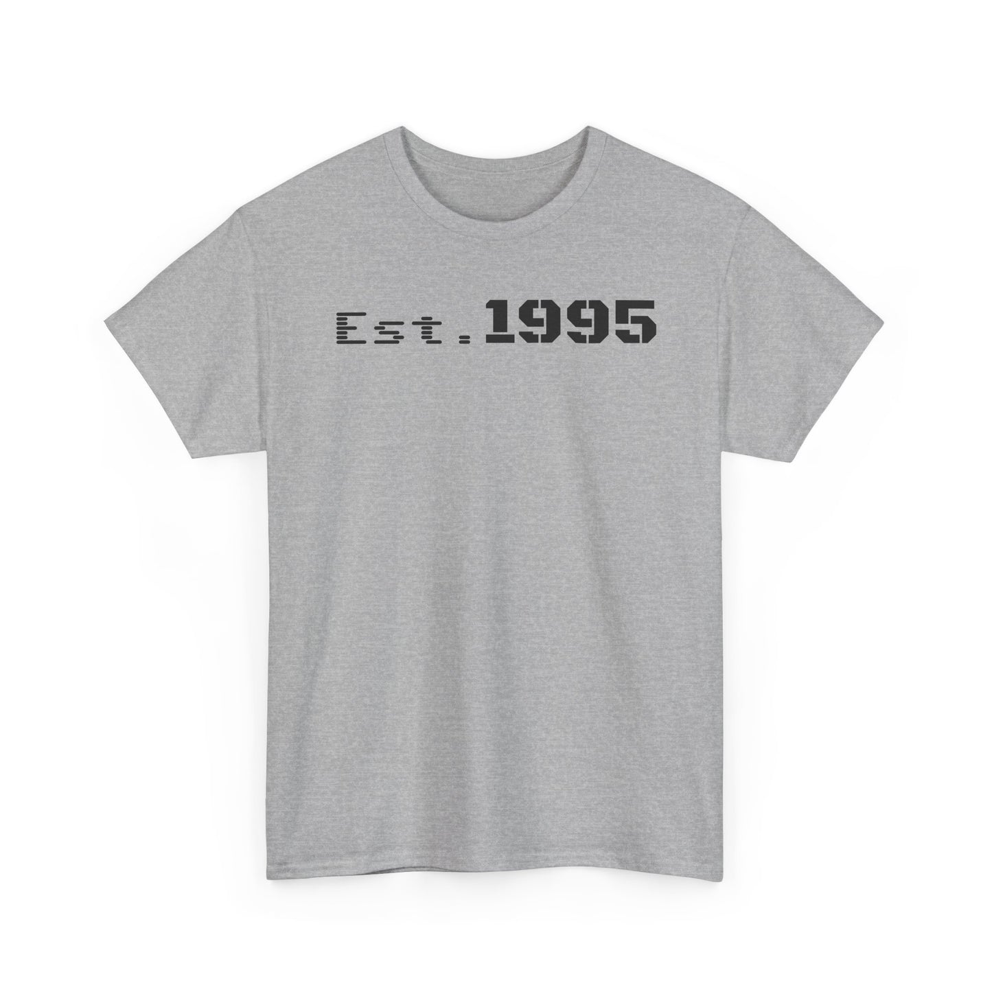 Unisex Heavy Cotton Tee - Est. 1995, Vintage Birthday Gift, Customizable Tee, Retro Unisex Shirt, Casual Everyday Wear
