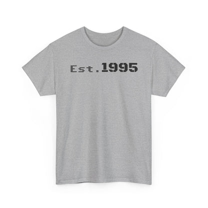 Unisex Heavy Cotton Tee - Est. 1995, Vintage Birthday Gift, Customizable Tee, Retro Unisex Shirt, Casual Everyday Wear