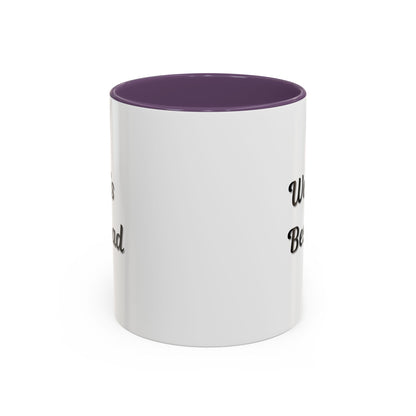 Black trim coffee mug with "World's Best Dad" accent design, 11oz or 15oz size, printed by Printify.