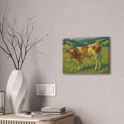 Cow Art Canvas Print, Rustic Farmhouse Decor, Animal Lover Gift, Country Wall Art, Thoughtful Homewarming - TRV