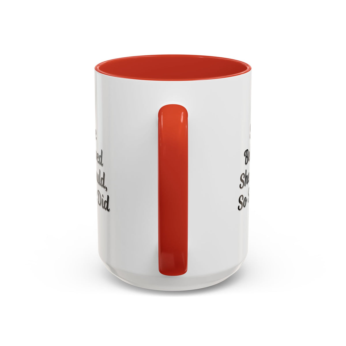 Motivational coffee mug with "She Believed She Could, So She Did" quote, ceramic mug for inspirational drinks.