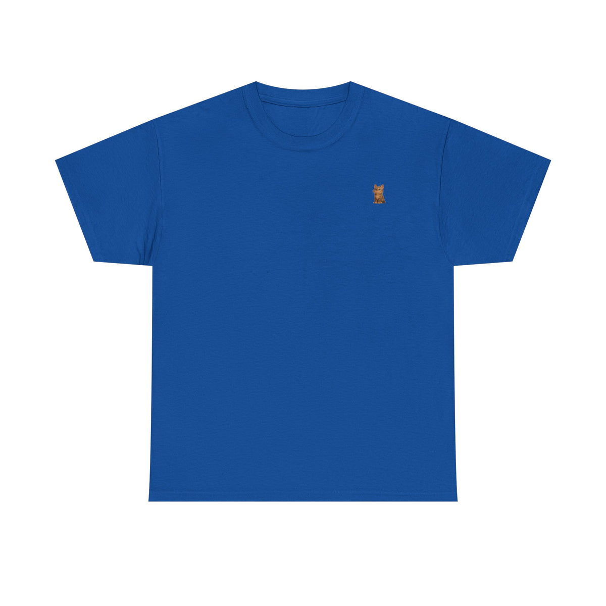 Cute brown kitten graphic T-shirt for cat lovers, featuring a playful design on a comfortable cotton tee.