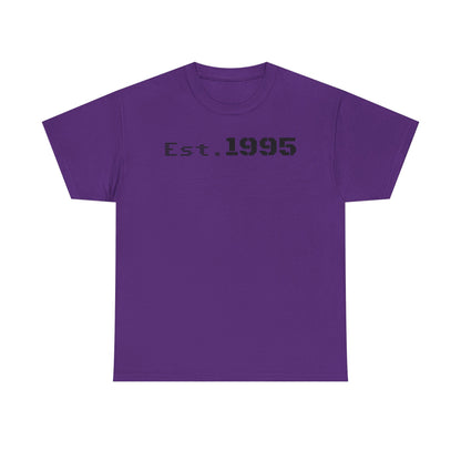 Unisex Heavy Cotton Tee - Est. 1995, Vintage Birthday Gift, Customizable Tee, Retro Unisex Shirt, Casual Everyday Wear
