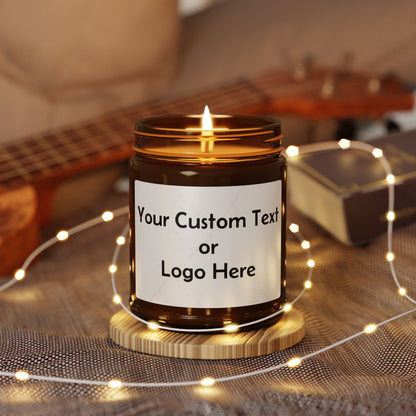 Custom Amber Soy Candle — Personalized Scented Jar (Multi-Size)