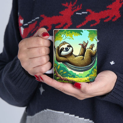 Sloth Lovers Ceramic Mug - Cute Jungle Coffee Cup, Gift for Nature Lovers, Relaxation Mug, Birthday Present, Unique Kitchenware