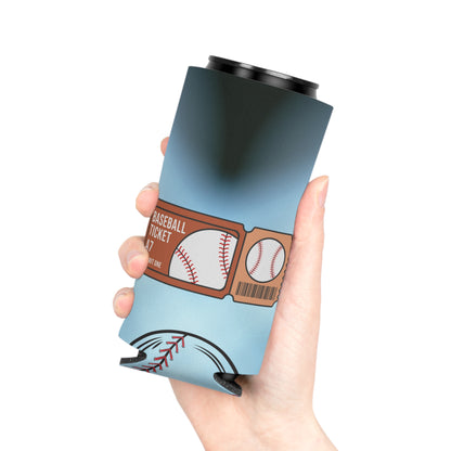 Baseball Ticket Can Cooler, Fun Drink Sleeve for Tailgates, Sports Events, Unique Gift for Fans, Outdoor BBQ, Summer Parties