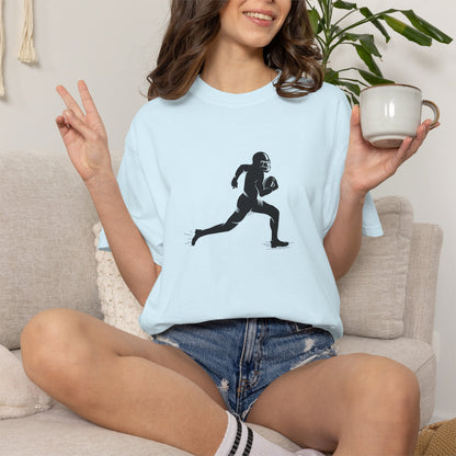 Football Player Graphic Unisex T-Shirt, Casual Sports Tee, Gift for Athletes, Workout Shirt, Everyday Wear, Unique Running Apparel