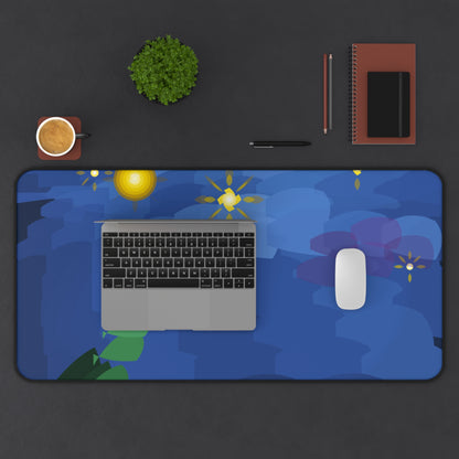 Starry Night Impasto Vortex Desk Mat | Van Gogh Style Brushstroke Design