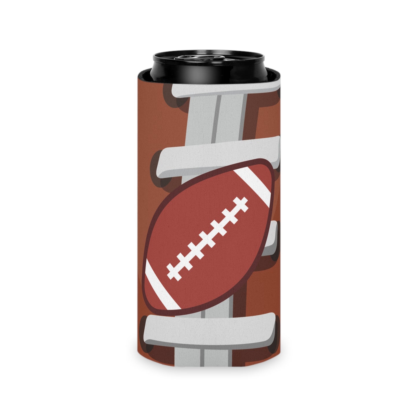 Football Can Cooler for Game Day, Beverage Insulator for Tailgating, Outdoor Parties, Sports Gifts for Fans, Reusable Drink Holder