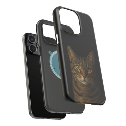 Magnetic Impact-Resistant Phone Case — Realistic Tabby Cat Portrait