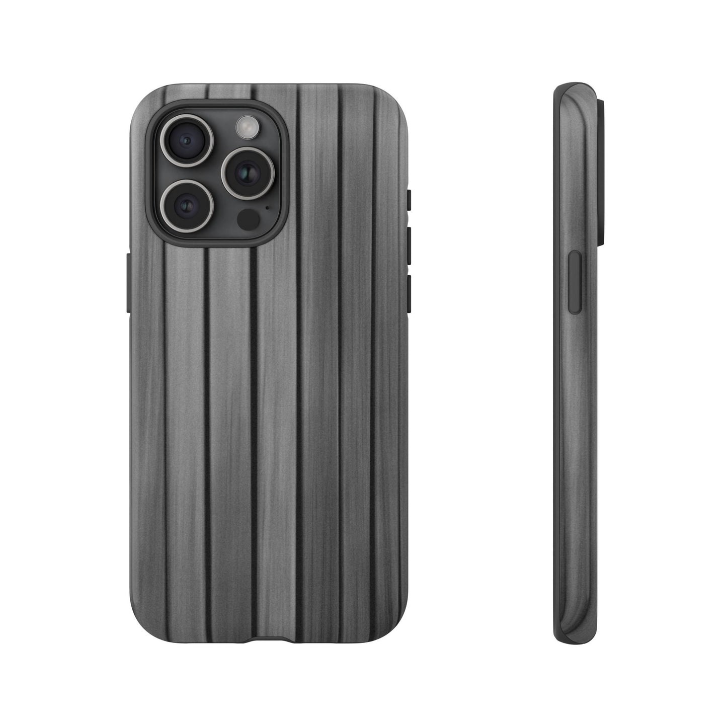 Ribbed metal texture phone case by Printify, tough protective iPhone cover with durable ribbed design and sleek finish.