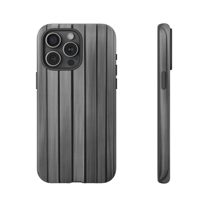 Ribbed metal texture phone case by Printify, tough protective iPhone cover with durable ribbed design and sleek finish.