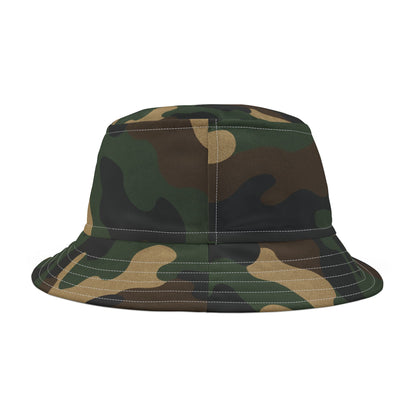 Camouflage Bucket Hat - Trendy AOP Headwear, Summer Fashion Accessory, Outdoor Adventure Cap, Unique Gift for Him/Her, Stylish Festival Hat - TRV