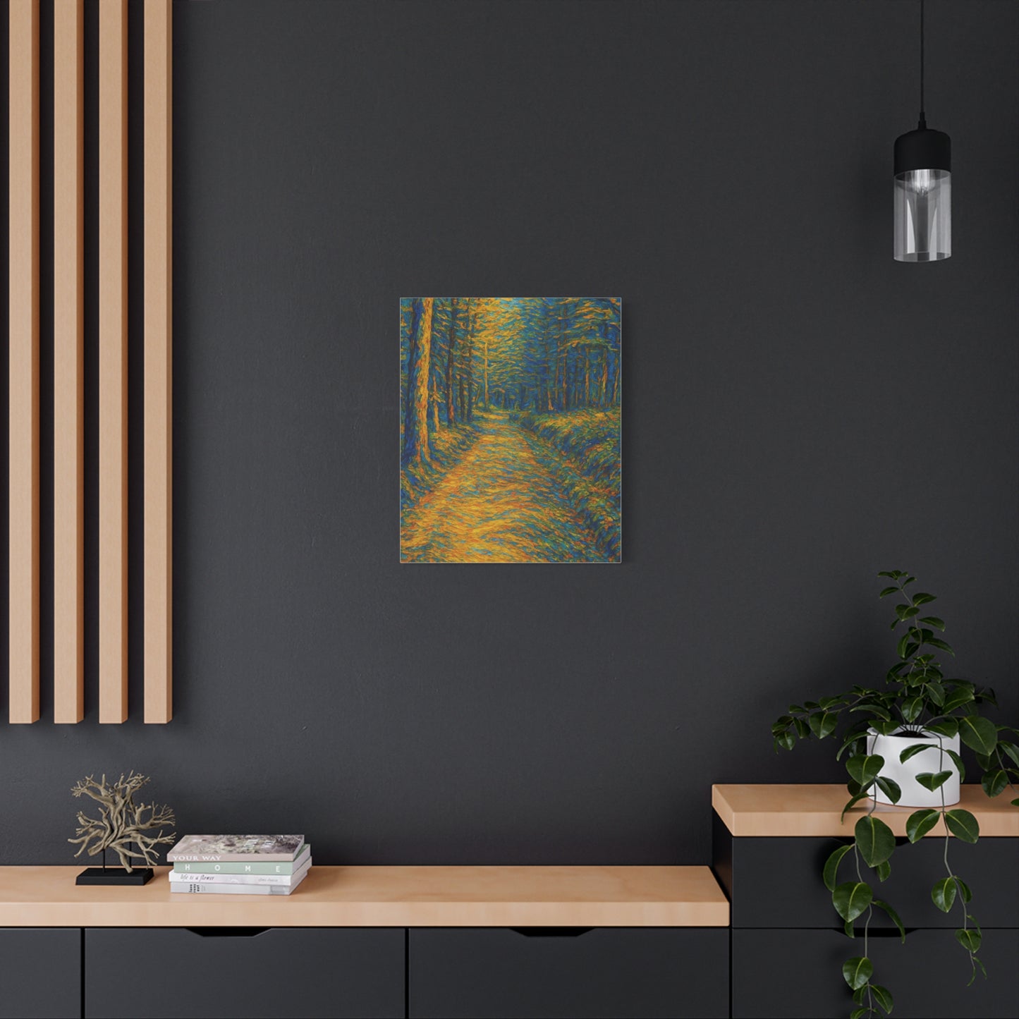 Van Gogh Style Forest Canvas Art | Nature Wall Decor, Home Office Accent, Gift for Nature Lovers, Gallery Wrapped, Living Room Wall Art - TRV