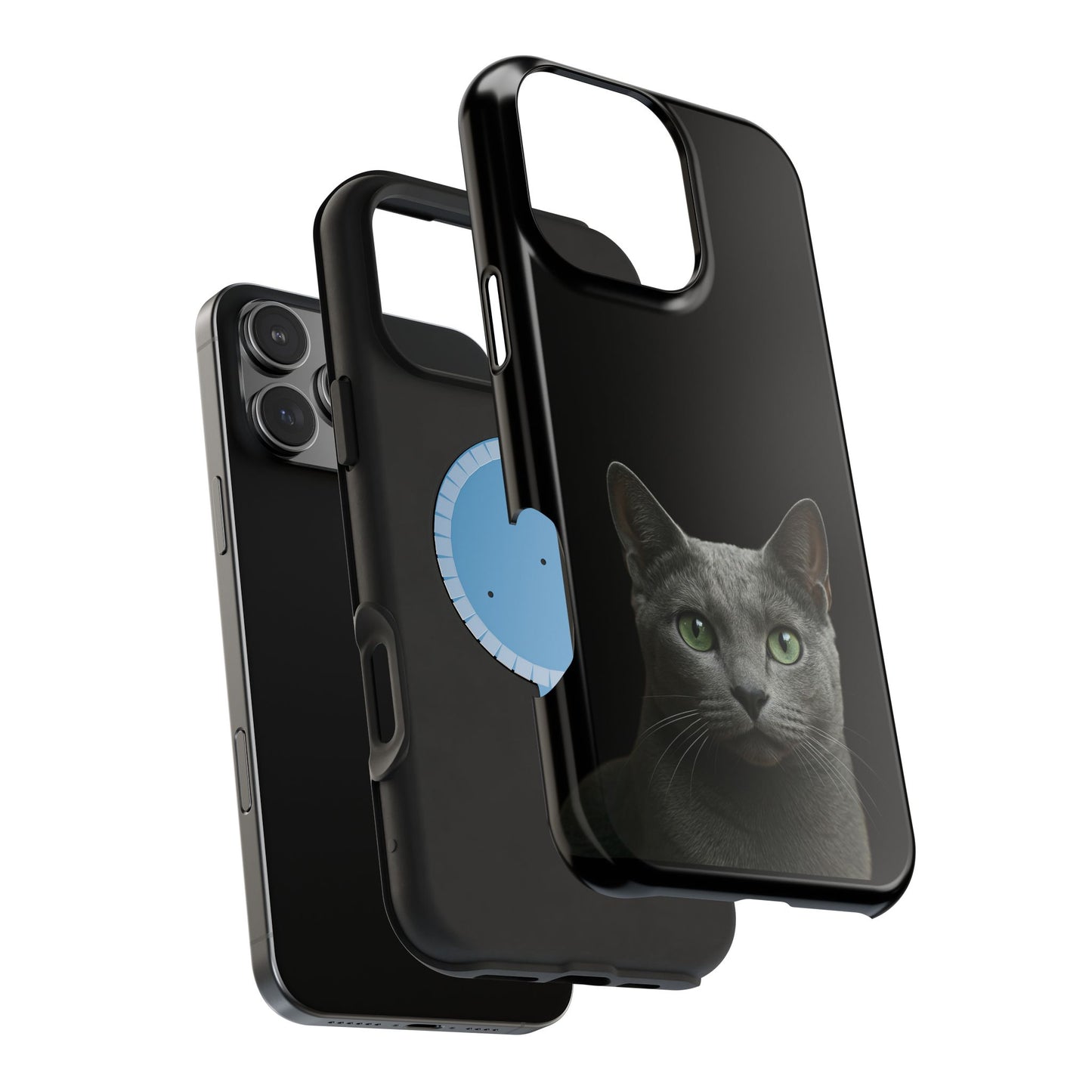 Russian Blue Cat Phone Case — Magnetic Impact-Resistant iPhone Cover