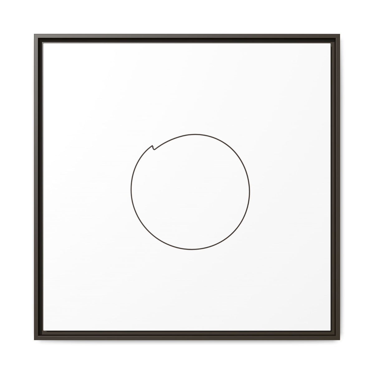 Framed matte canvas wall art featuring a minimal circular line design, by Printify, perfect for modern home decor.
