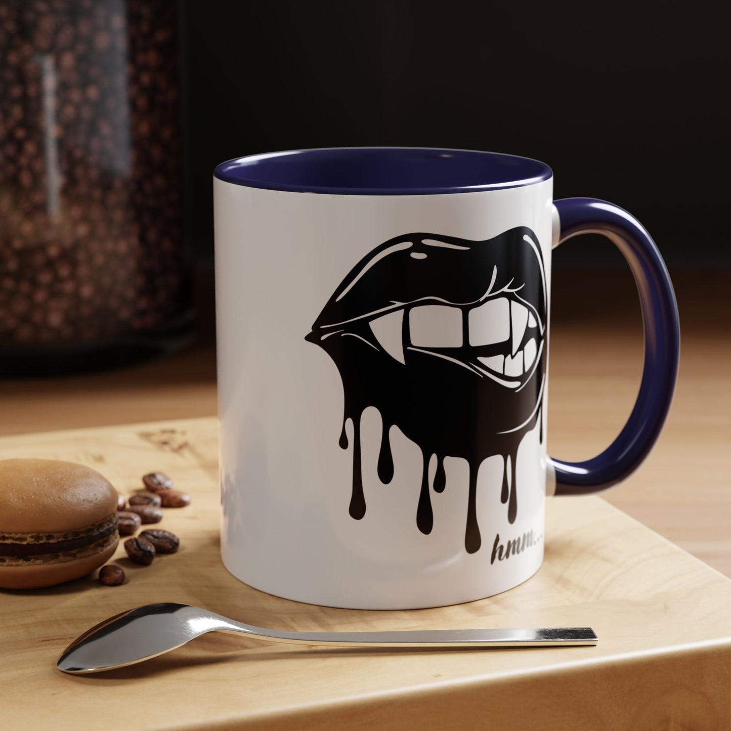 Dripping Lip Coffee Mug – "hmm..." Accent Ceramic Mug (11/15oz)