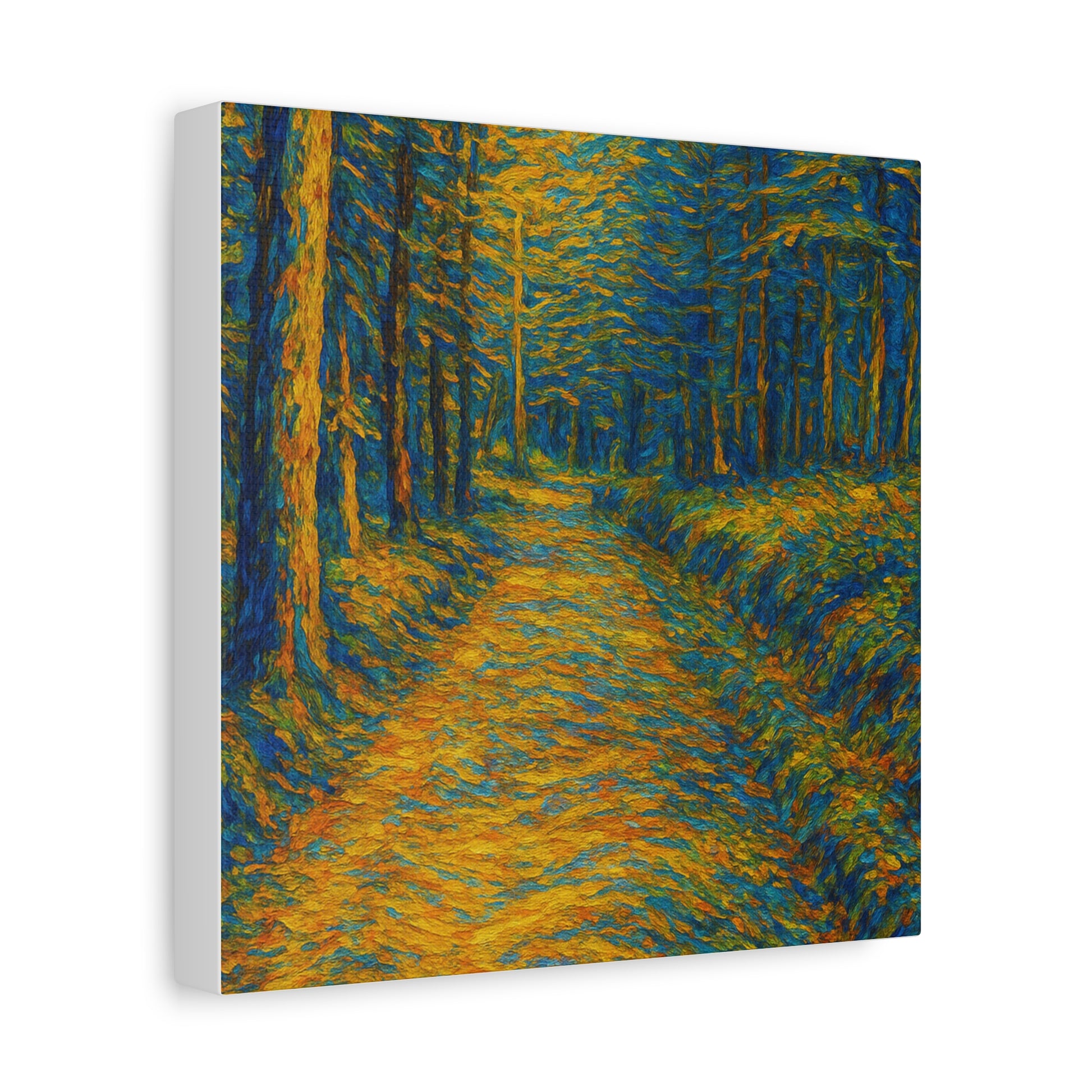 Van Gogh Style Forest Canvas Art | Nature Wall Decor, Home Office Accent, Gift for Nature Lovers, Gallery Wrapped, Living Room Wall Art - TRV