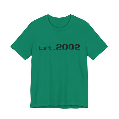 Vintage Est. 2002 T-Shirt by Printify featuring a classic design celebrating the year established, casual and stylish.