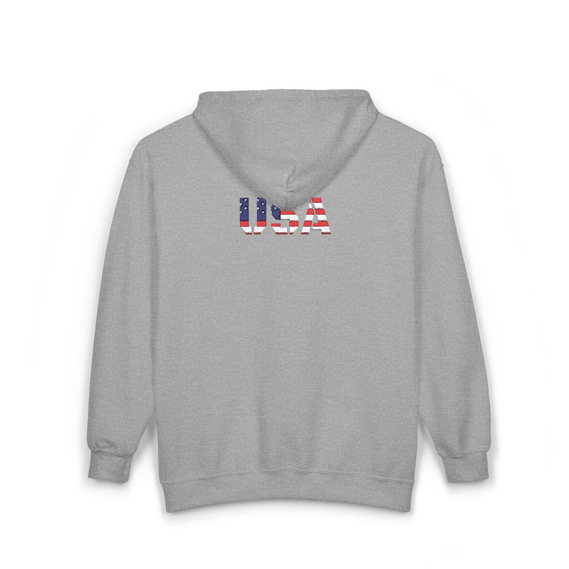 USA Flag Full Zip Hoodie - Unisex Sweatshirt for Independence Day, Patriotic Apparel, Casual Wear, Gifts for Veterans - TRV