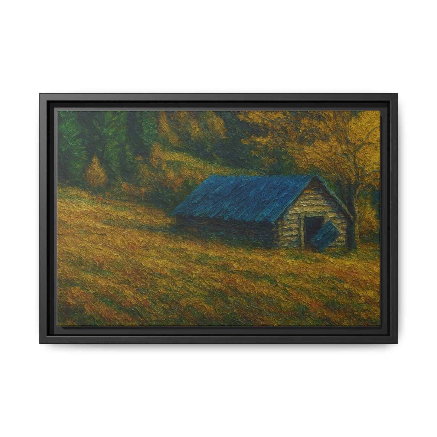 Framed Matte Canvas Print, Rustic Artwork, Farmhouse Decor, Nature Wall Art, Gift for Home, Autumn Decor, Landscape Painting