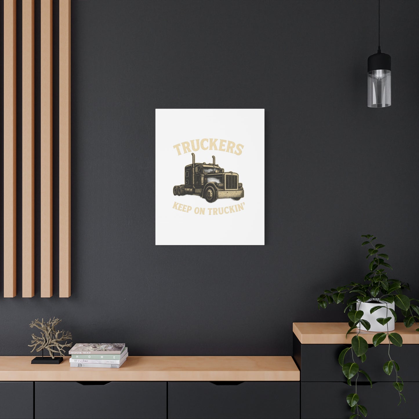 Truckers Canvas Wall Art, Keep on Truckin' Decor, Gift for Drivers, Trucking Artwork, Transportation Gift - TRV