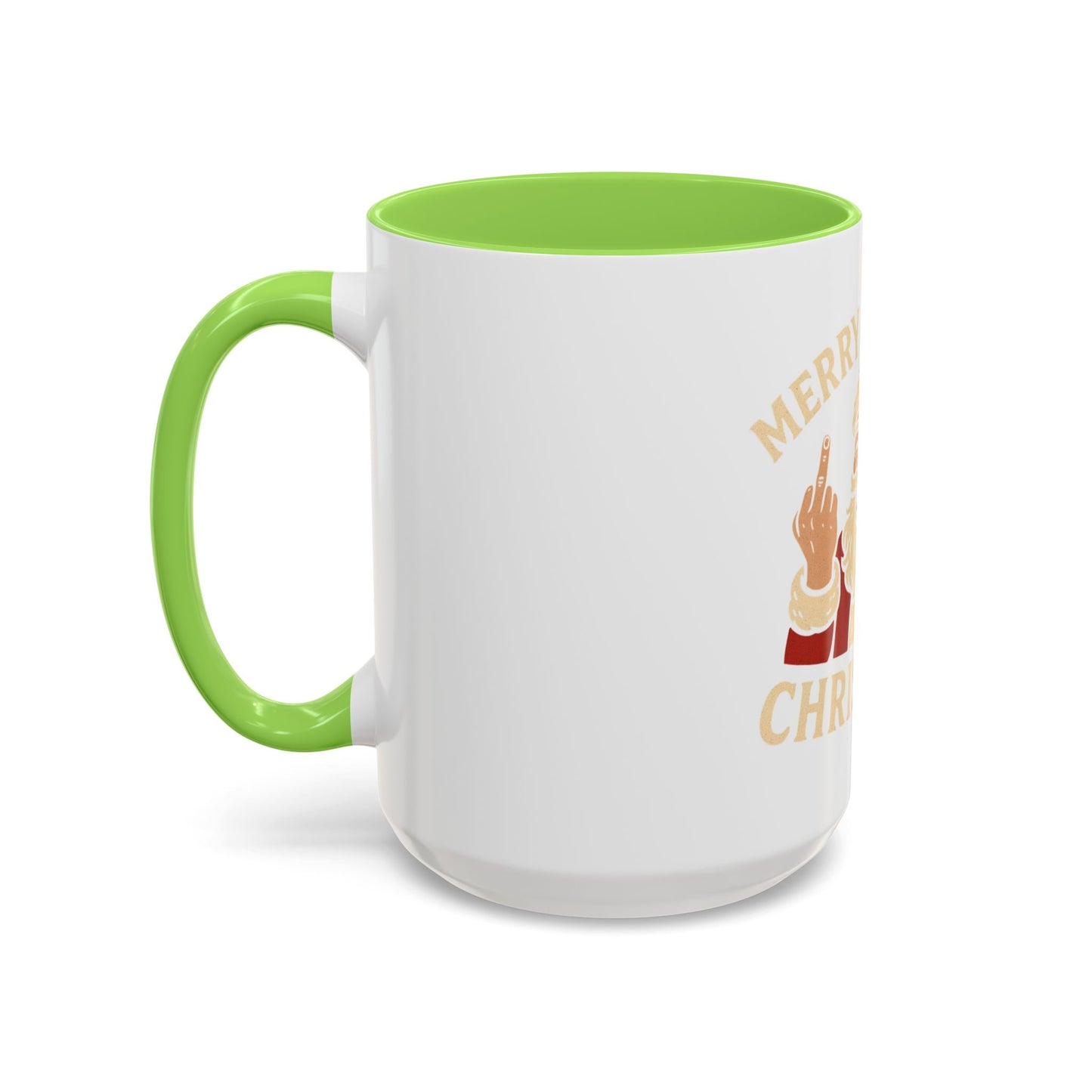 Merry Fucking Christmas Mug — Funny Santa Middle Finger Coffee Cup (11oz & 15oz)