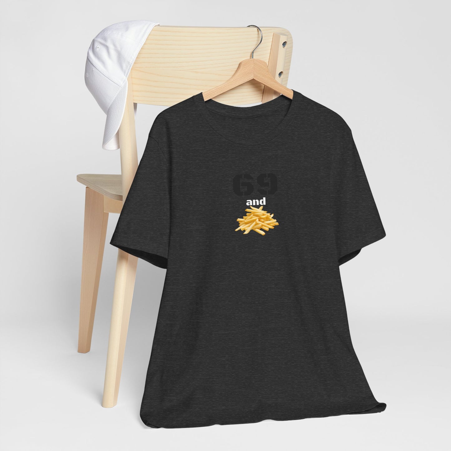 Funny 69 And French Fries Graphic Tee, Casual Humor Shirt, Cute Gift, Stylish Graphic Top, Unisex Quirky T-Shirt, Everyday Wear