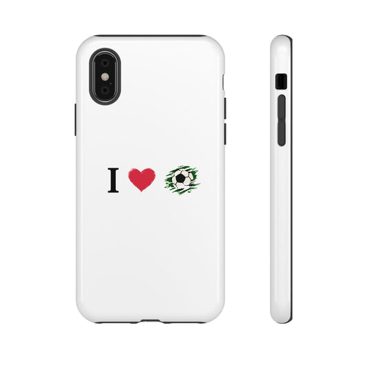 Soccer Phone Case, I Love Soccer, Tough Case Cover, Sporty Phone Accessories, Gift for Soccer Lovers, Unique Soccer Design - TRV