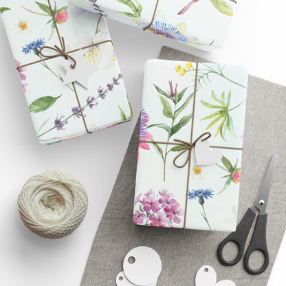 Floral Peony Wrapping Paper Roll — Watercolor Garden Gift Wrap for Mother's Day & Spring Celebrations