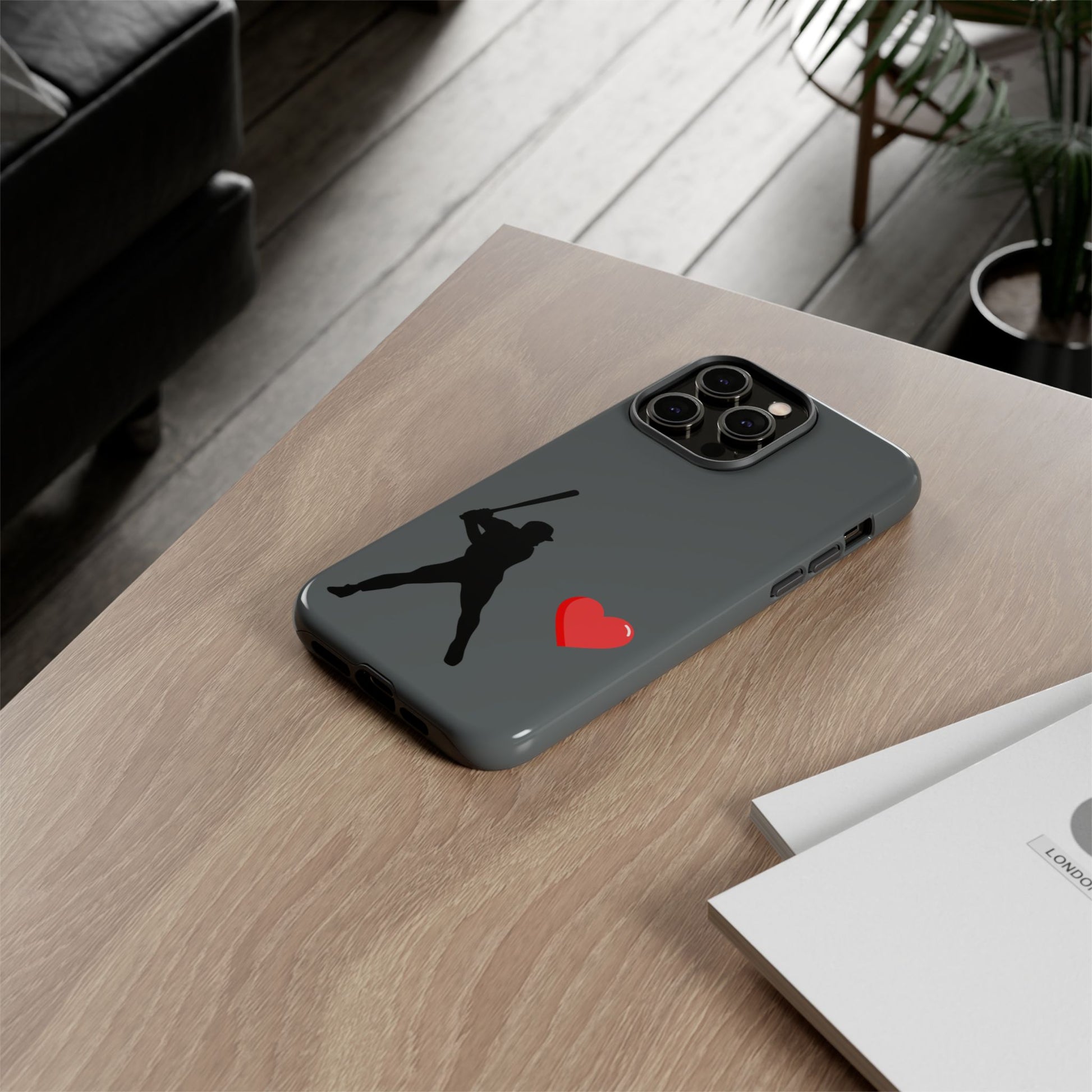 Printify baseball love phone case featuring sports-themed design, durable protective cover for smartphones, ideal for sports fans.