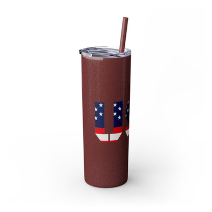 Skinny Tumbler — USA Flag 20oz Straw Tumbler (Patriotic Travel Cup)