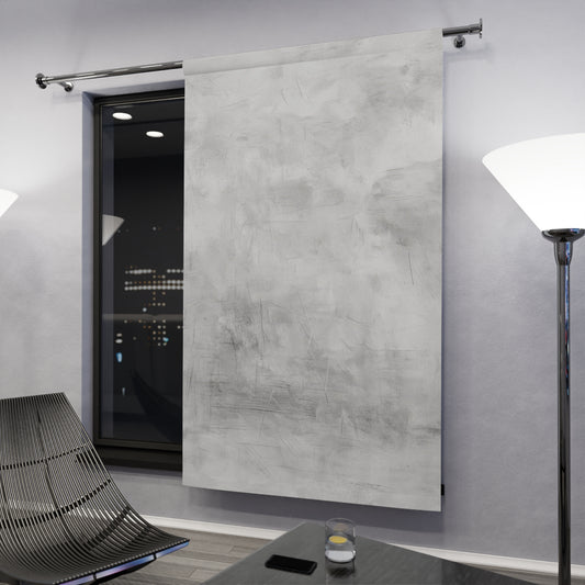 Gray abstract window curtains by Printify, modern decor with stylish pattern, ideal for living room or bedroom window treatment.
