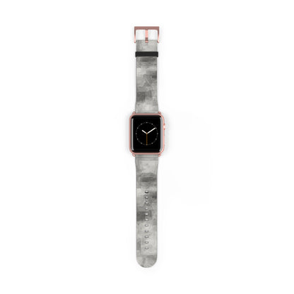 Gray watercolor camouflage Apple Watch band with neutral abstract design, versatile accessory for Apple Watch, by Printify.