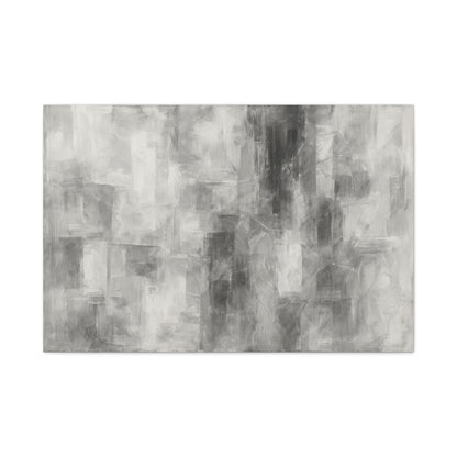 Abstract grey brushstroke canvas wall art by Printify, featuring neutral modern design on matte stretched canvas.