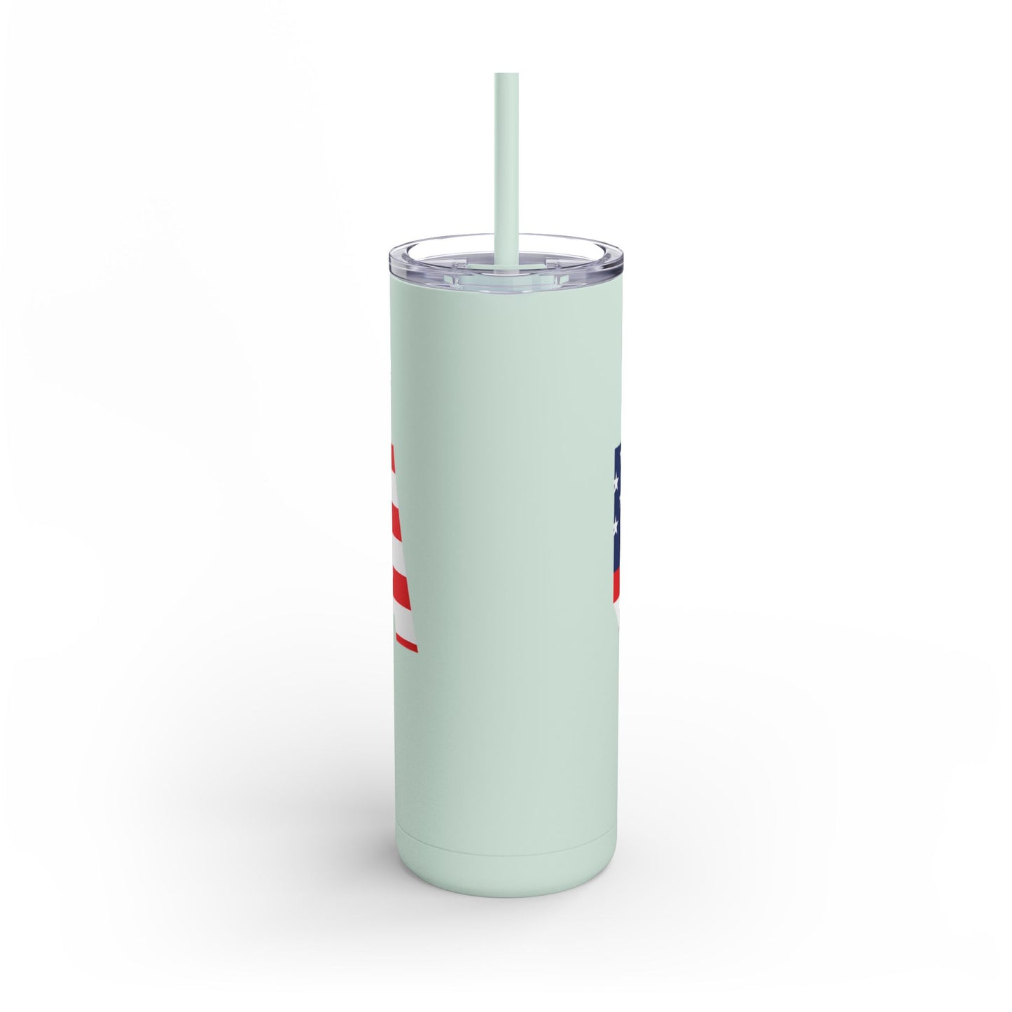 USA Flag Tumbler - 20oz Skinny Matte Drinkware, Travel Mug, Patriotic Gift, Fourth of July, Summer BBQ, Camping, Outdoor - TRV