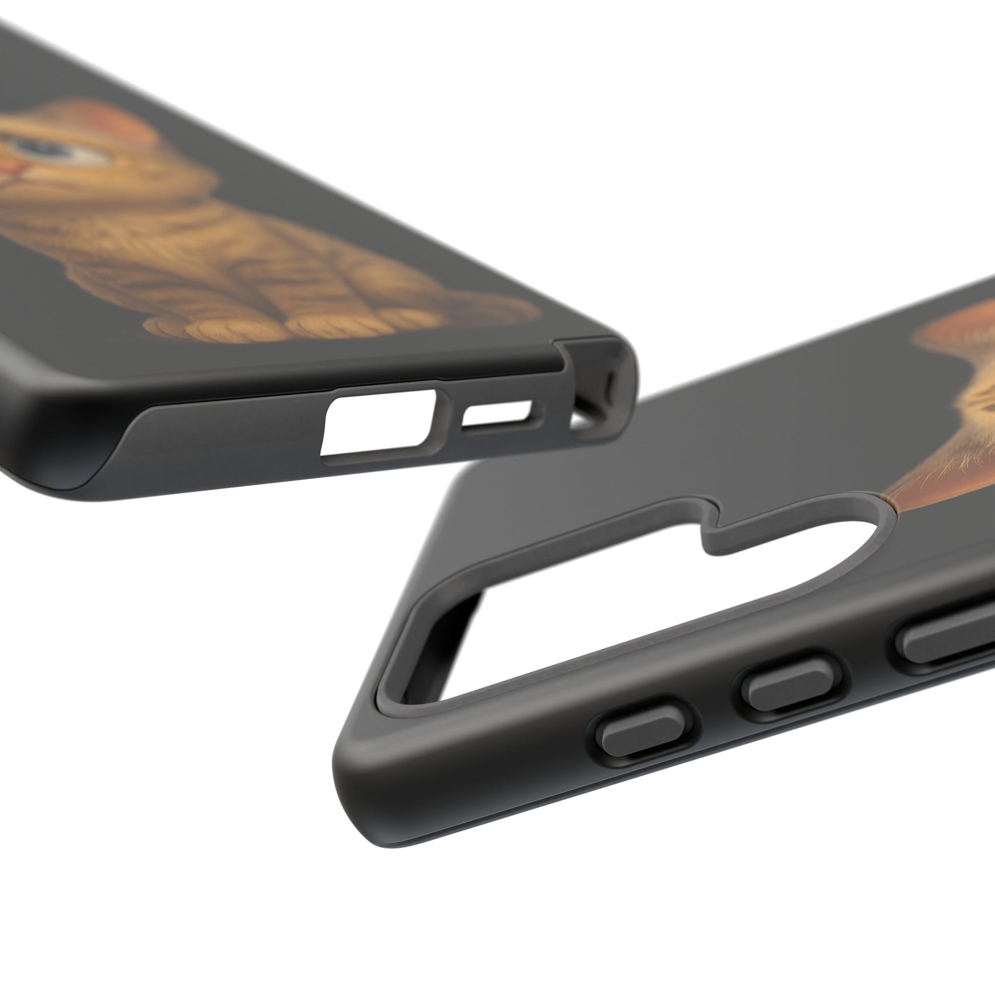 Cute sad kitty design phone case for iPhone by Printify, featuring a protective cover with a sad cat illustration.