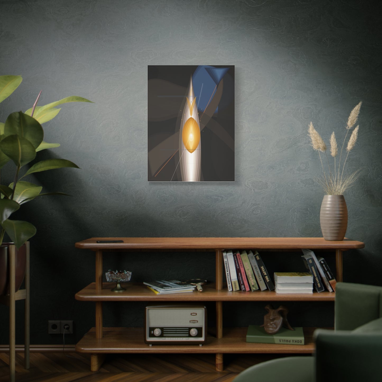 Abstract Geometric Flame Canvas | Matte Stretched Canvas 1.25"