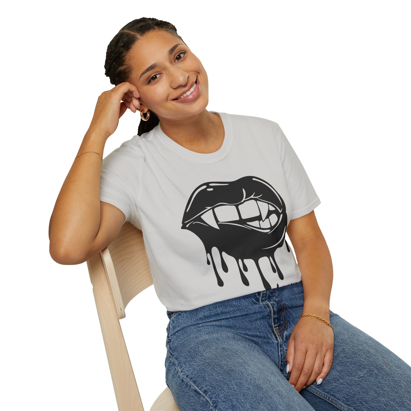 Edgy Graphic Unisex T-Shirt - Dripping Mouth Design, Cool Tee, Trendy Shirt, Hipster Top, Streetwear, Alternative Fashion, Holiday Gift