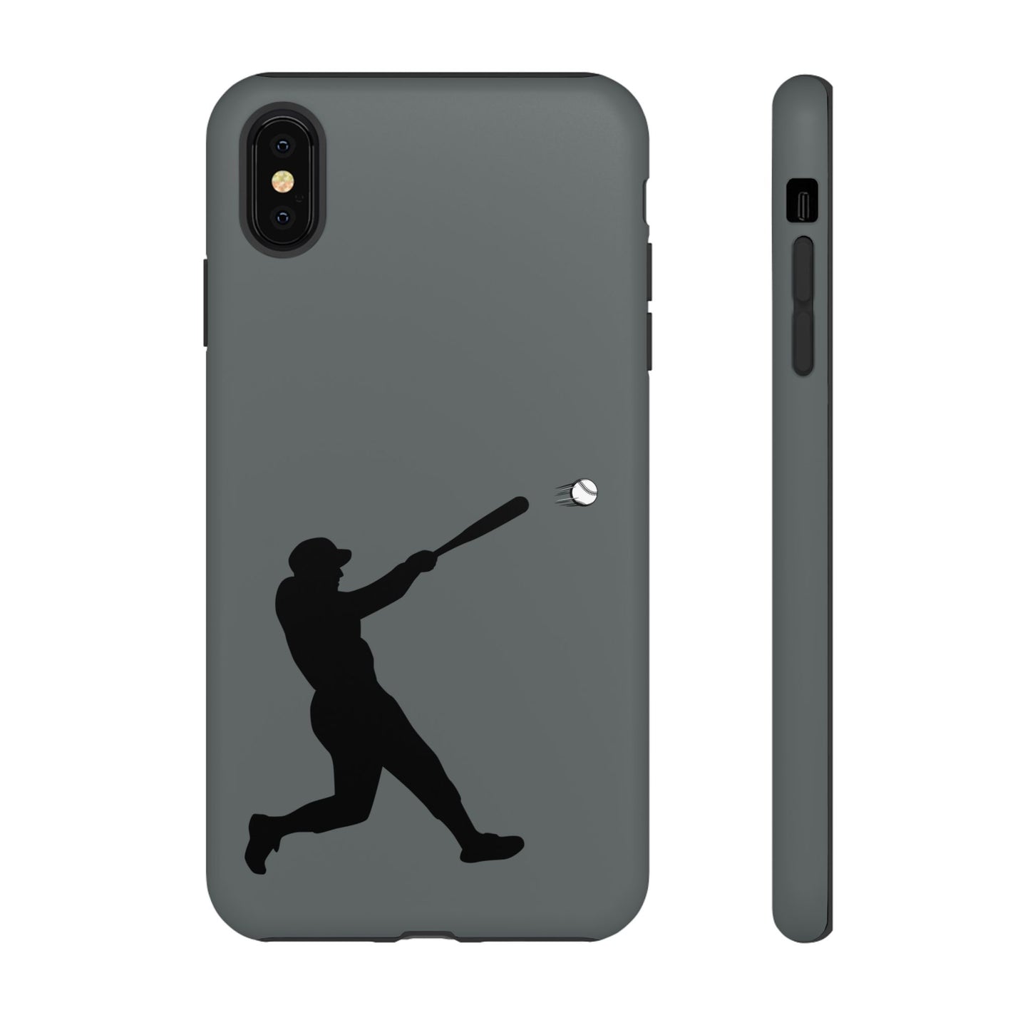 Printify baseball batter phone case, durable protective smartphone cover featuring a baseball player design for fans.