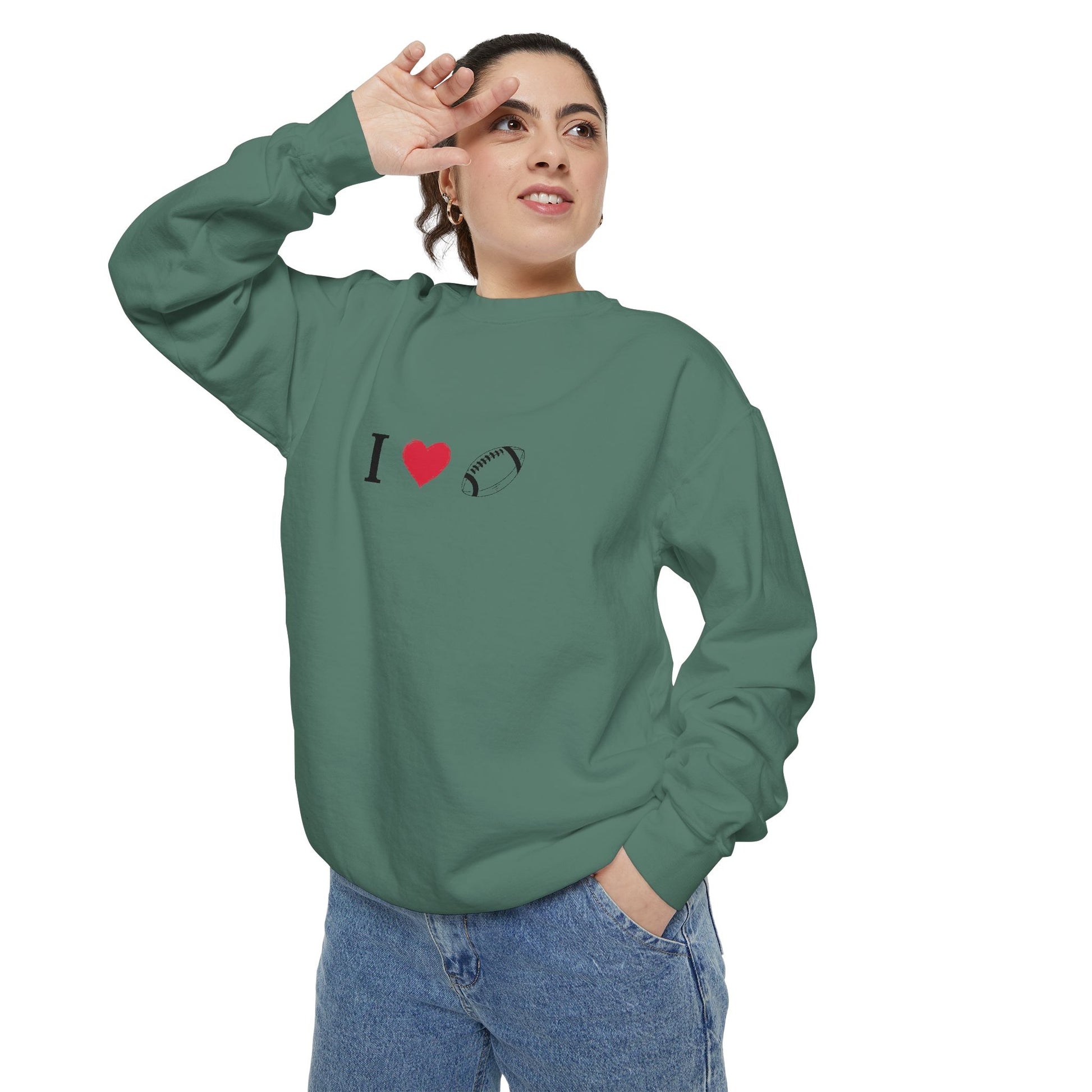 Unisex Sweatshirt, I love Football, Cozy, Perfect for Everyday Wear, Gift Idea for Friends, Couples, and Special Occasions - TRV