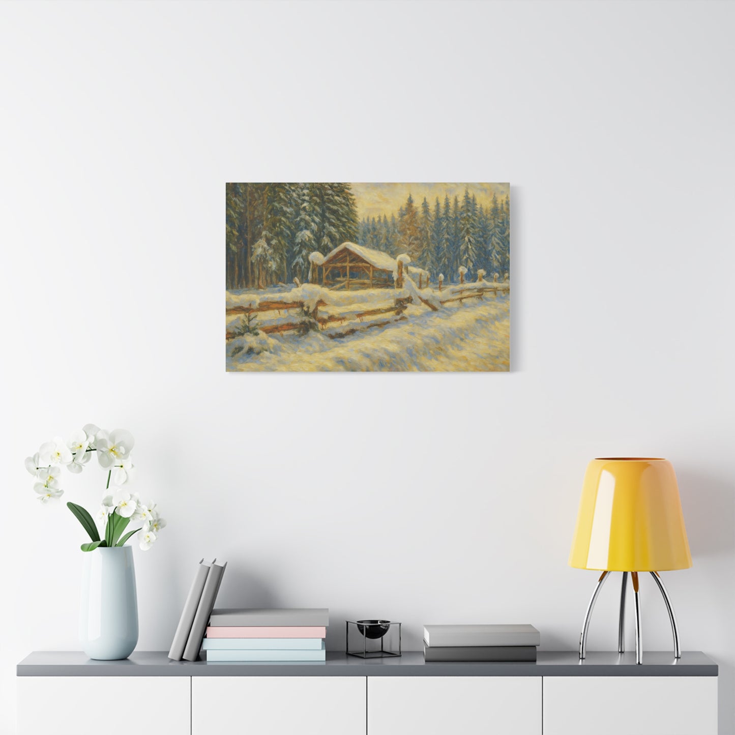 Canvas Wall Art, Winter Landscape Print, Home Decor, Rustic Art, Gift for Nature Lovers, Holiday Decoration - TRV