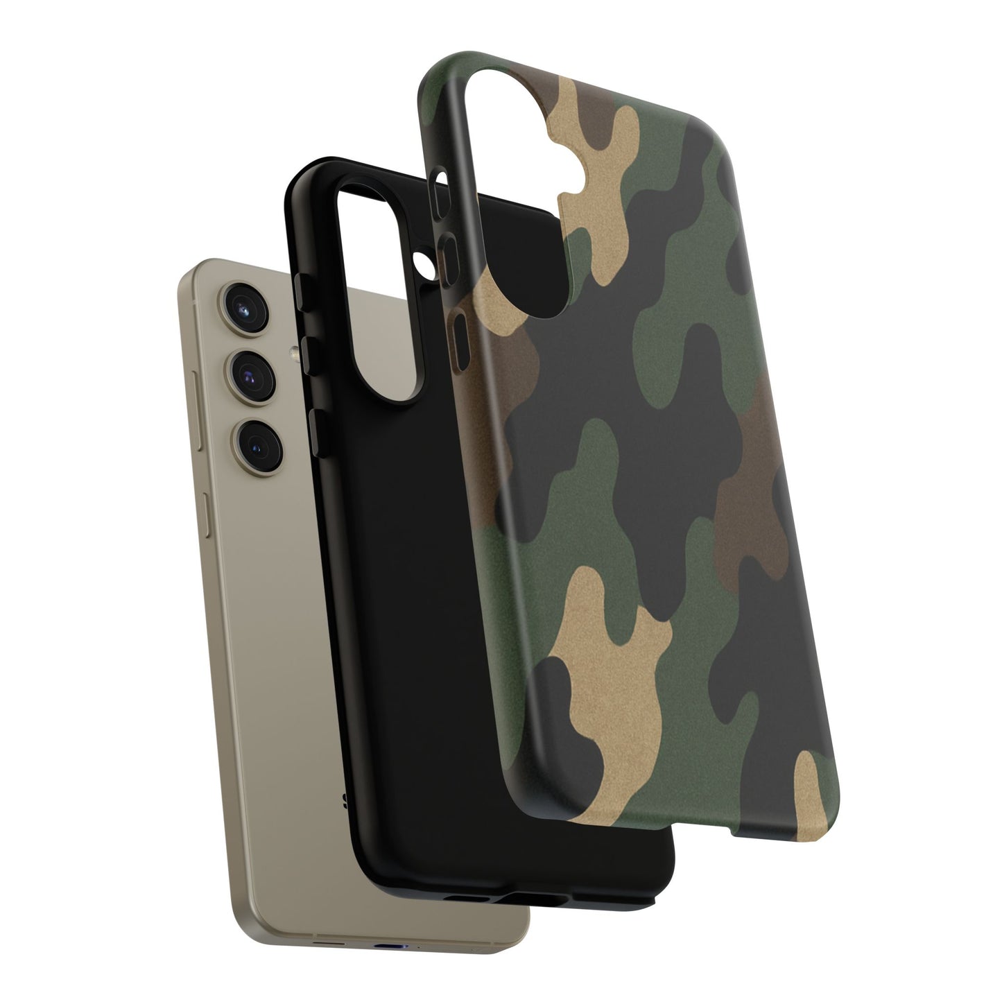 Rugged military green camo phone case by Printify, durable protective cover for smartphones with tactical design.