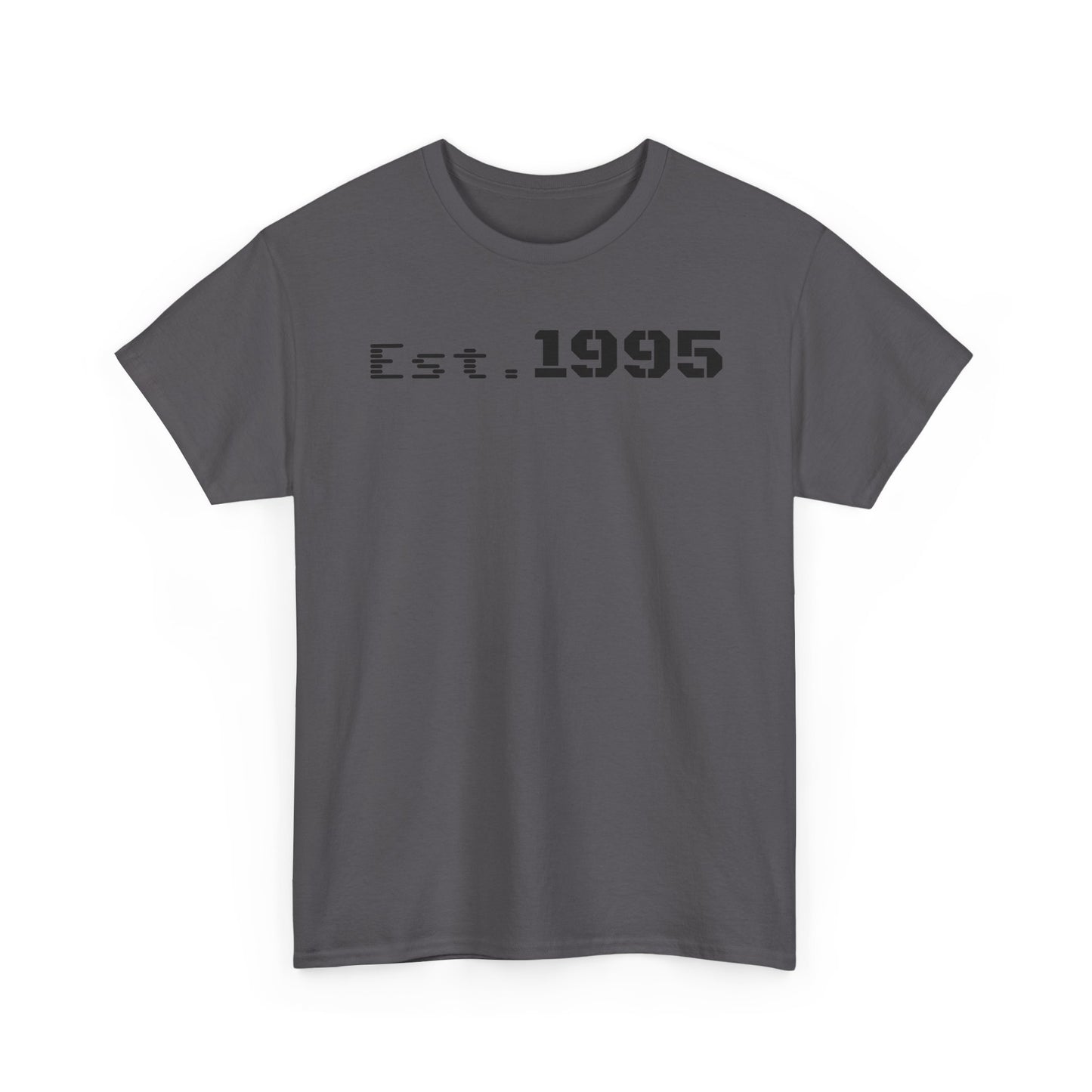 Unisex Heavy Cotton Tee - Est. 1995, Vintage Birthday Gift, Customizable Tee, Retro Unisex Shirt, Casual Everyday Wear