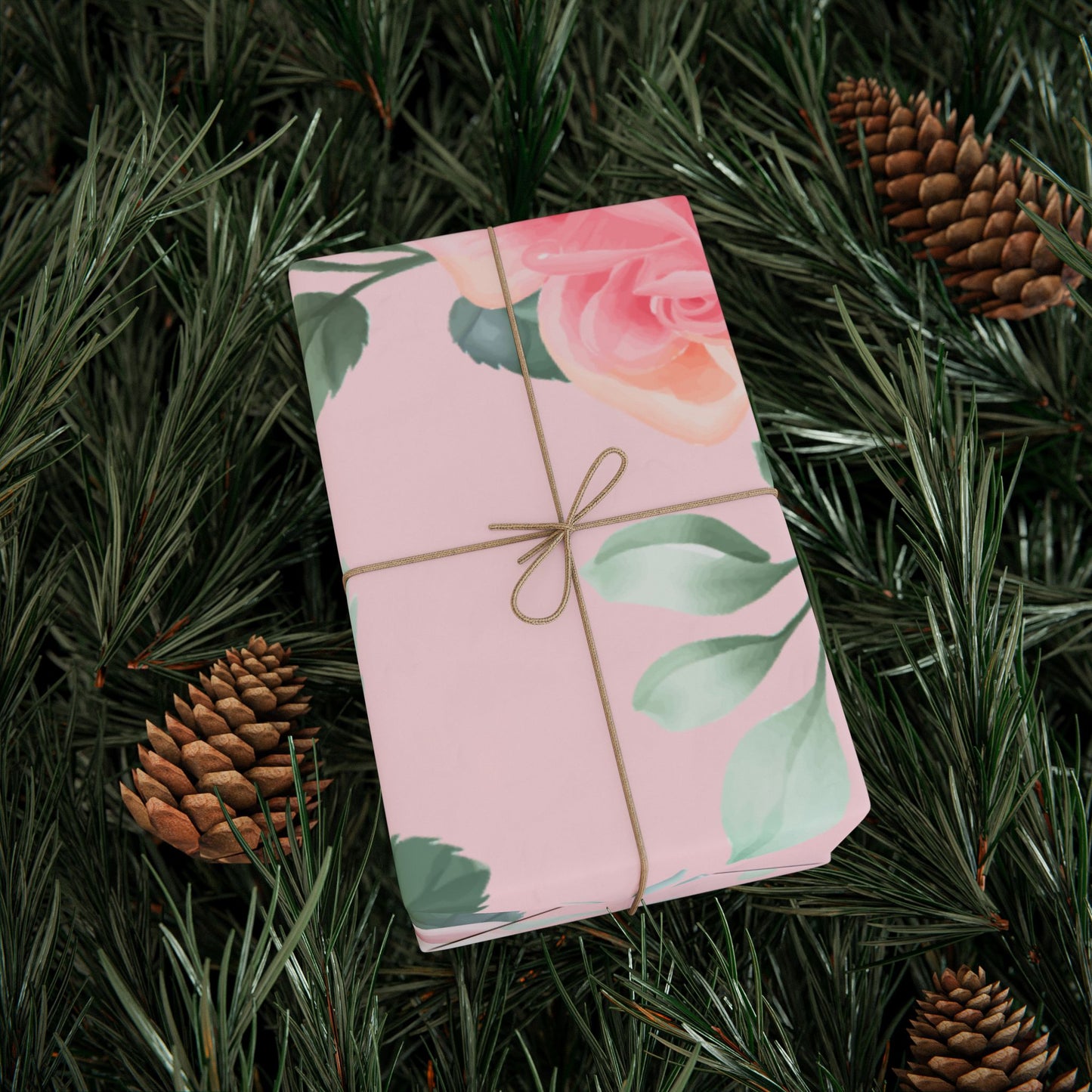 Floral Pink Wrapping Paper Roll — Pastel Peony Gift Wrap for Mother's Day & Birthdays